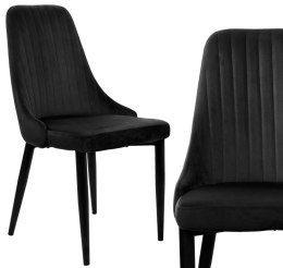 Krzesło aksamitne velvet czarny do salonu jadalni