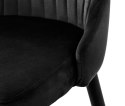 Krzesło tapicerowane czarne do salonu jadalni kuchni biura skandynawskie