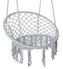 Krzesło XL fotel wiszący huśtawka szare do mieszkania ogrodu na taras