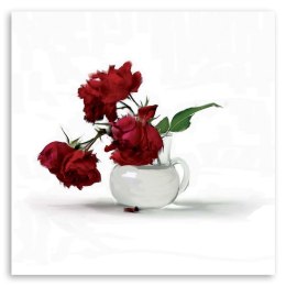 Obraz na płótnie  Czerwone róże w wazonie 30x30
