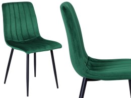 Krzesło aksamitne ciemno-zielone do salonu jadalni