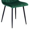 Krzesło aksamitne ciemno-zielone do salonu jadalni