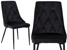 Krzesło aksamitne czarne do salonu jadalni biura