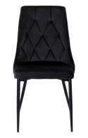 Krzesło aksamitne czarne do salonu jadalni biura