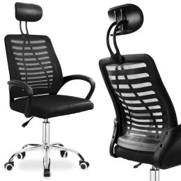 Fotel biurowy Krzesło do pracy obrotowe czarny