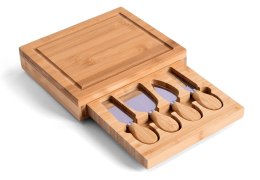Deska bambusowa do serów przystawek z nożami 22 cm