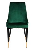 Krzesło aksamitne ciemnozielone velvet do salonu