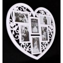ramka na zdjęcia breva serce - 6 zdjęć - biała