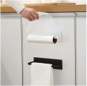 Uchwyt na ręczniki papier toaletowy do kuchni łazienki wc loft czarny duży