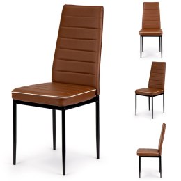 Zestaw 4 krzeseł do salonu jadalni nowoczesne brąz
