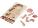 puzzle drewniane budowa ciała montessori dziewczynka