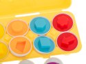 Puzzle dla dzieci klocki jajka 12szt wytłaczanka montessori kształty kolory