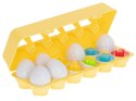 Puzzle dla dzieci klocki jajka 12szt wytłaczanka montessori kształty kolory