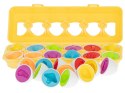 Puzzle klocki jajka 12szt wytłaczanka montessori dla dzieci owoce i warzywa