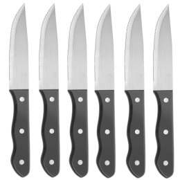 ZESTAW 6x nóż do steków ze stali szerokie ostrze
