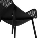 2x Krzesło kubełkowe ażurowe do domu restauracji do 150 kg czarne