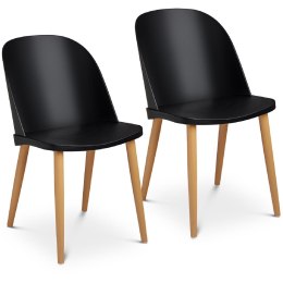 2x Krzesło skandynawskie plastikowe nowoczesne do 150 kg czarne