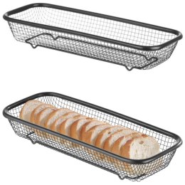 Koszyk druciany do serwowania pieczywa chleba bułek 310x125x55 mm czarny