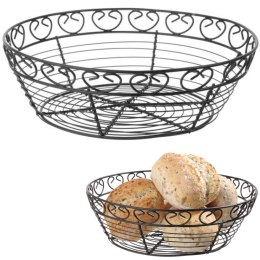 Koszyk druciany do serwowania podawania pieczywa okrągły dekoracyjny