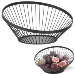 Koszyk miska druciana do owoców czarna z matową powłoką śr. 280 mm
