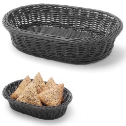 Koszyk na pieczywo chleb owalny czarny 320x230x70