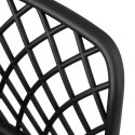 2x Krzesło nowoczesne kubełkowe z oparciem ażurowym czarne