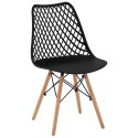 4x Krzesło skandynawskie ażurowe z drewnianymi nogami do kuchni salonu maks. 150 kg