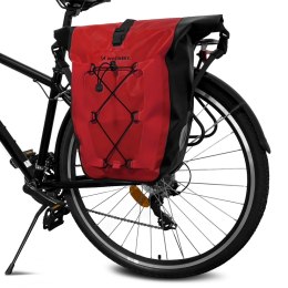 Wodoodporna torba rowerowa sakwa na bagażnik 25l czerwony