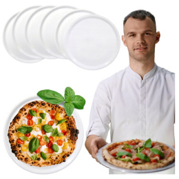 6x wytrzymały talerz do pizzy z porcelany biały 33