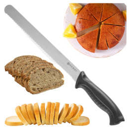 Profesjonalny nóż do chleba ciasta czarny HACCP 25