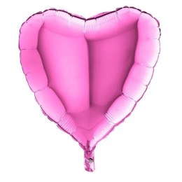Balon Foliowy Fuksjowy Róż Serce 46 cm Grabo