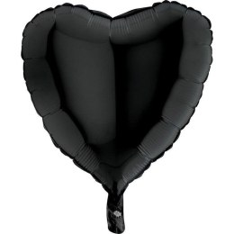 Balon Foliowy Czarne Serce 46 cm Grabo