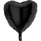 Balon Foliowy Czarne Serce 46 cm Grabo ozdoba na hel powietrze WALENTYNKI