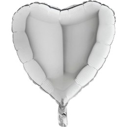 Balon Foliowy Srebrne Serce 46 cm Grabo