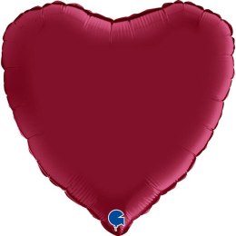 Balon Foliowy Czerwone wiśniowe Serce 46 cm Satynowe Grabo