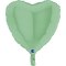 Balon Foliowy Matowe Serce zielone 46 cm na powietrze hel ozdoba WALENTYNKI