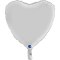 Balon Foliowy Satynowe białe Serce 46 cm na powietrze hel ozdoba WALENTYNKI