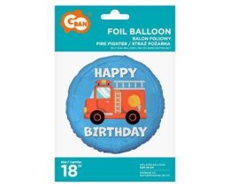 Balon Foliowy Straż pożarna Happy Birthday 45 cm