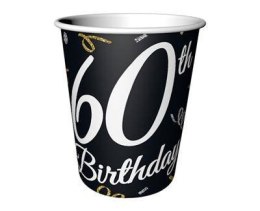 Kubeczki na 60-tkę na urodziny papierowe B&C 60 Birthday 60 urodziny 6 szt.