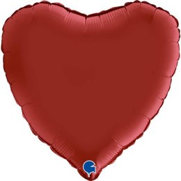 Balon Foliowy Czerwone Serce 46 cm Satynowe Rubinowe Grabo