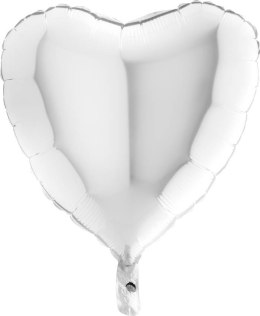 Balon Foliowy Gładkie białe Serce 46 cm Grabo