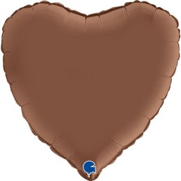 Balon Foliowy Satynowe czekoladowe brązowe serce 46 cm Grabo
