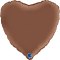 Balon Foliowy Satynowe czekoladowe brązowe serce 46 cm Grabo