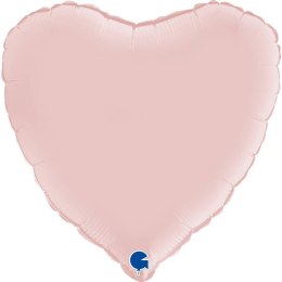 Balon Foliowy Satynowe pastelowe różowe serce 46 cm Grabo