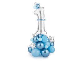 Bukiet balonów Roczek Cyfra 1 niebieski 90x140 cm