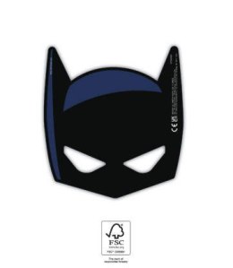 Papierowe maski Batman czarne 6 sztuk
