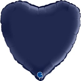 Balon Foliowy Granatowe Satynowe Serce 46 cm Grabo