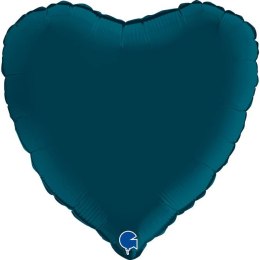 Balon Foliowy Niebieskie Morskie Satynowe Serce 46 cm Grabo