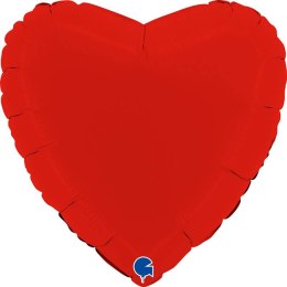 Balon Foliowy Serce Matowe Czerwone 46 cm Grabo