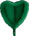 Balon Foliowy Serce zielony 46 cm na powietrze hel ozdoba WALENTYNKI ślub